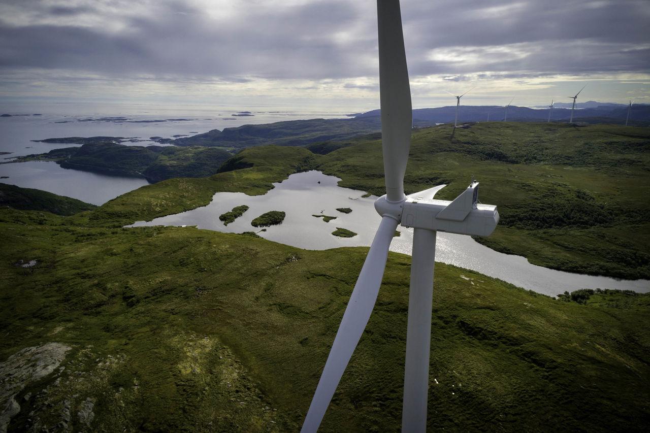Roan wind farm, one of the wind parks included in Fosen Vind. 